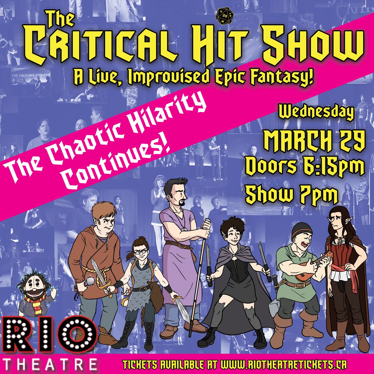 Very excited to be returning to The Critical Hit Show at 
@riotheatre  March 29th! Get your tickets early!
#dndlive #yvrcomedy #comedy #dungeonsanddragons #ogl
riotheatretickets.ca/events/24304-t…