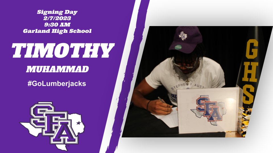 Garland High School (@ghs_owls) on Twitter photo GHS is more than proud to watch our athletes go forth to represent Garland High School. Congratulations and good luck, Tim! Gig'em Owls! #ChoosetheOriginal <a href="/gisd_athletics/">Garland ISD Athletics</a> <a href="/SFA_Football/">Lumberjack Football</a> <a href="/SFA_Athletics/">SFA Athletics</a> <a href="/SFASU/">Stephen F. Austin State University</a> <a href="/TimMuhammad49/">The Villain🦹🏽♂️</a> GHS is more than proud to watch our athletes go forth to represent Garland High School. Congratulations and good luck, Tim! Gig'em Owls! #ChoosetheOriginal <a href="/gisd_athletics/">Garland ISD Athletics</a> <a href="/SFA_Football/">Lumberjack Football</a> <a href="/SFA_Athletics/">SFA Athletics</a> <a href="/SFASU/">Stephen F. Austin State University</a> <a href="/TimMuhammad49/">The Villain🦹🏽♂️</a>