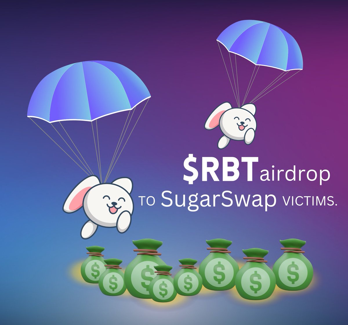 RabbitGuild's tweet photo. 2nd batch of $RBT tokens airdropped to  SugarSwap victims.

#arbitrum #airdrop #rabbit

https://t.co/emAqpsO6DQ https://t.co/ENv3LJPia0