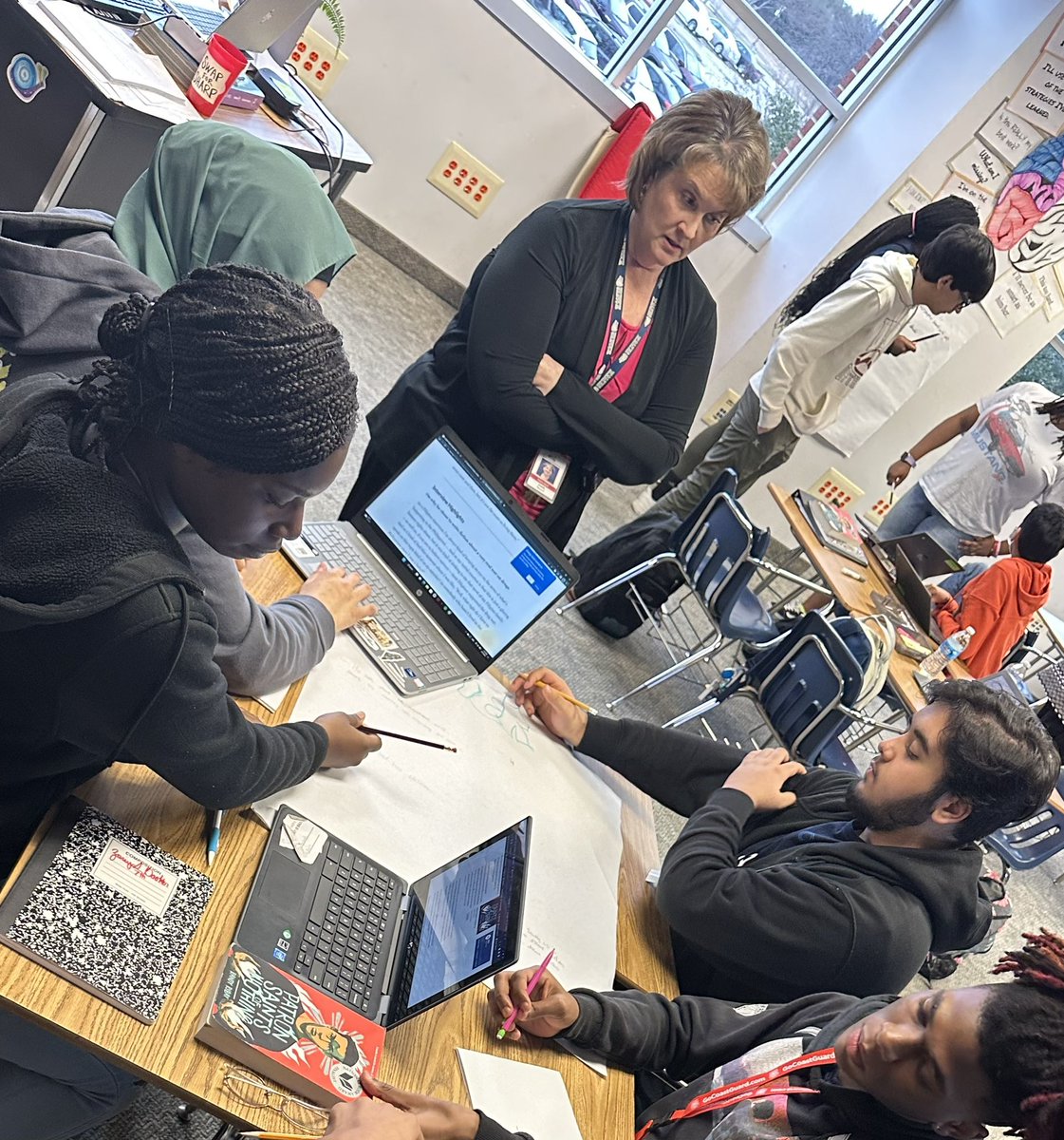 DlrMaggie's tweet photo. @RanchviewWolves English I & III & AP #Collaboration #CriticalThinking #leadership #OralCommunication #selfManagement leads to deeper learning & understanding #CFBproud #canpuswalks @ericab_obert https://t.co/SXjQue2h2l
