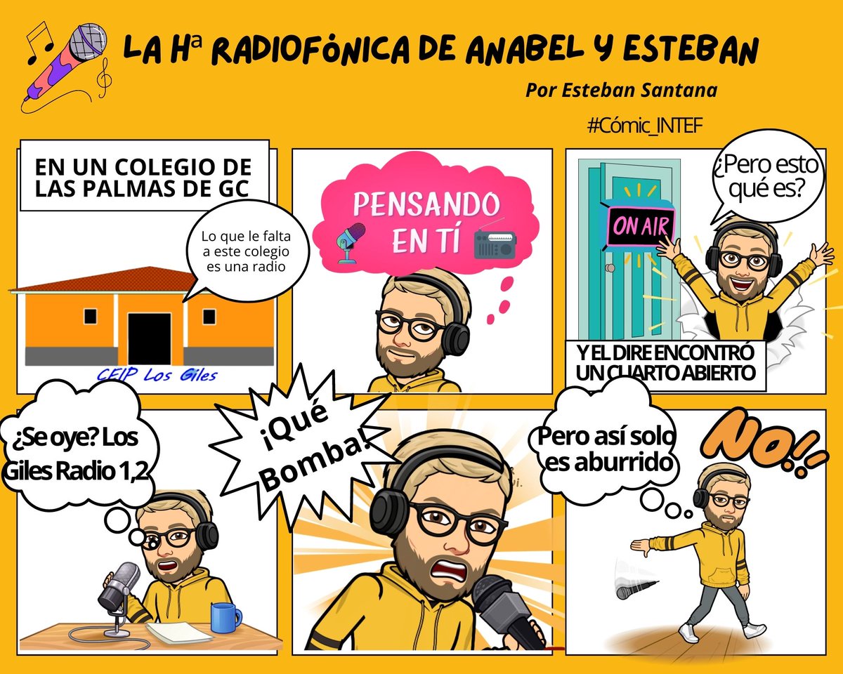 EGSCTamaraceite's tweet photo. Finalizo mi reto del #NOOC "Descubre los superpoderes del cómic" #Comic_INTEF @educaINTEF Este es mi producto final, un cómic que tiene mucho de amor😍😍😍 por la radio 🎤y cómo empecé en mi cole. Espero que les guste: https://t.co/8gM4gSuQ3d https://t.co/K94kb1Pp40
