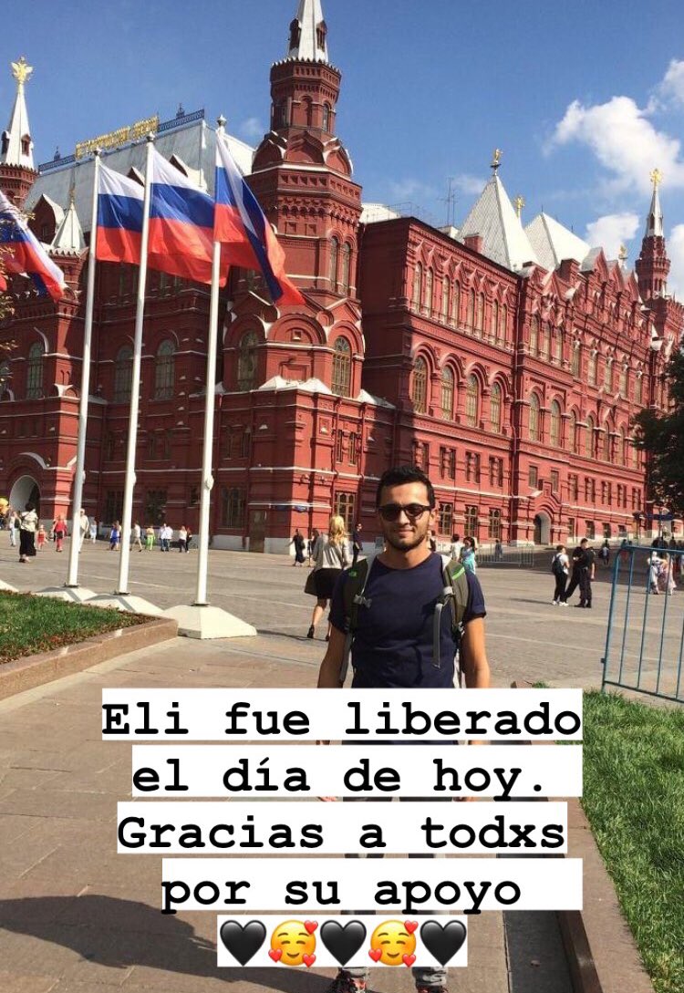 Aaroncol's tweet image. Eli fue liberado el día de hoy. Más detalles en el el comunicado de prensa.