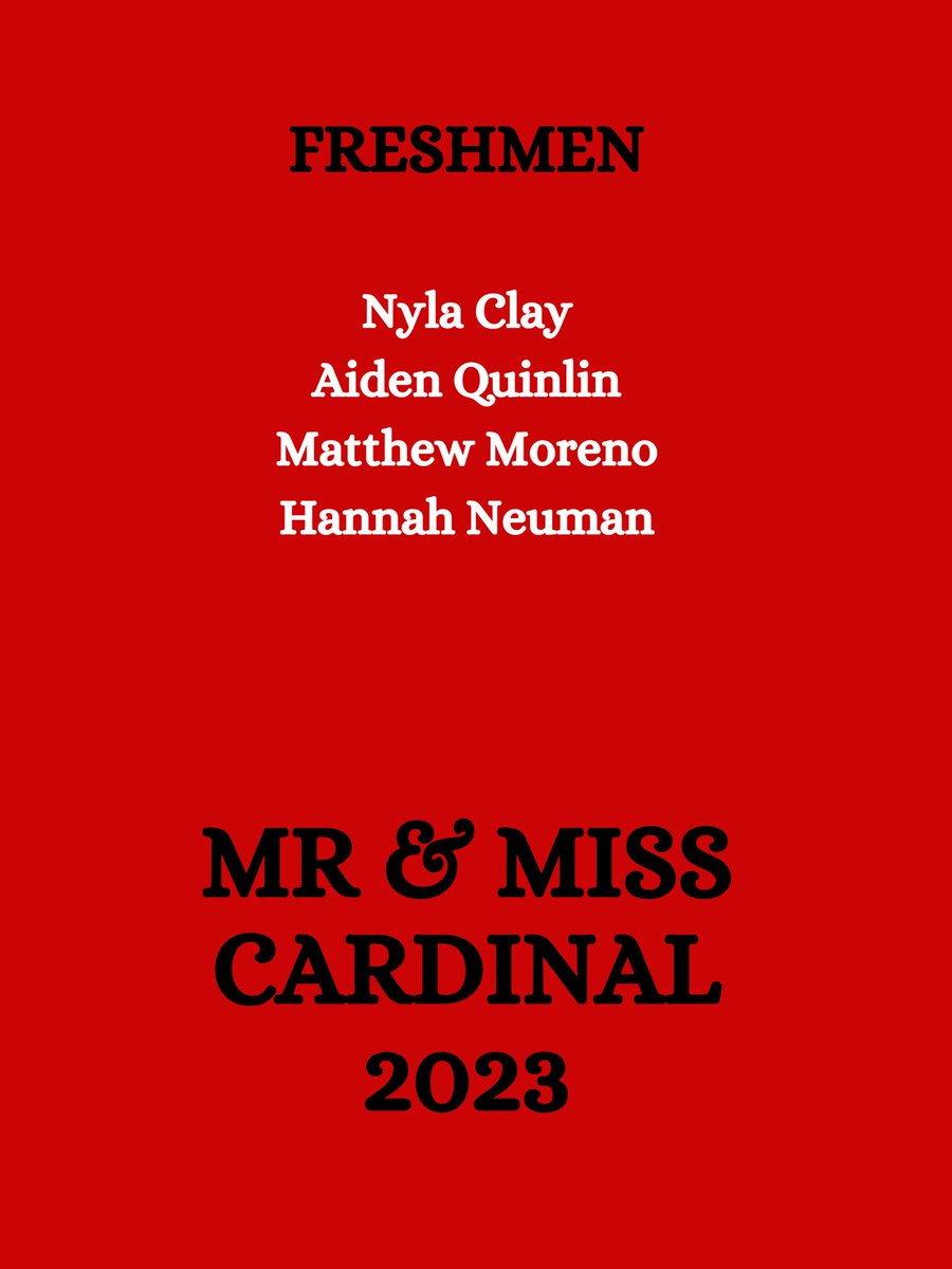 Congratulations on to our contestants for Mr. & Miss Cardinal. #Snowcoming #sopobc #DefendTheNest🪹