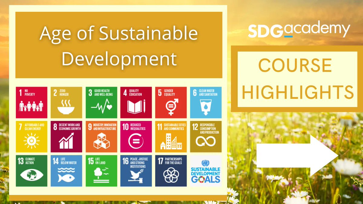 SDG_Academy's tweet photo. #CourseHighlights: "The Age of Sustainable Development"
From Prof. Jeffrey Sachs, learn the basics of #SustainableDevelopment โ what it is and why itโs important. How can the world #economy develop in a way that's #inclusive and #sustainable?
Enroll๐ https://t.co/F0JKVuXn1L https://t.co/ioDC3EYpsD