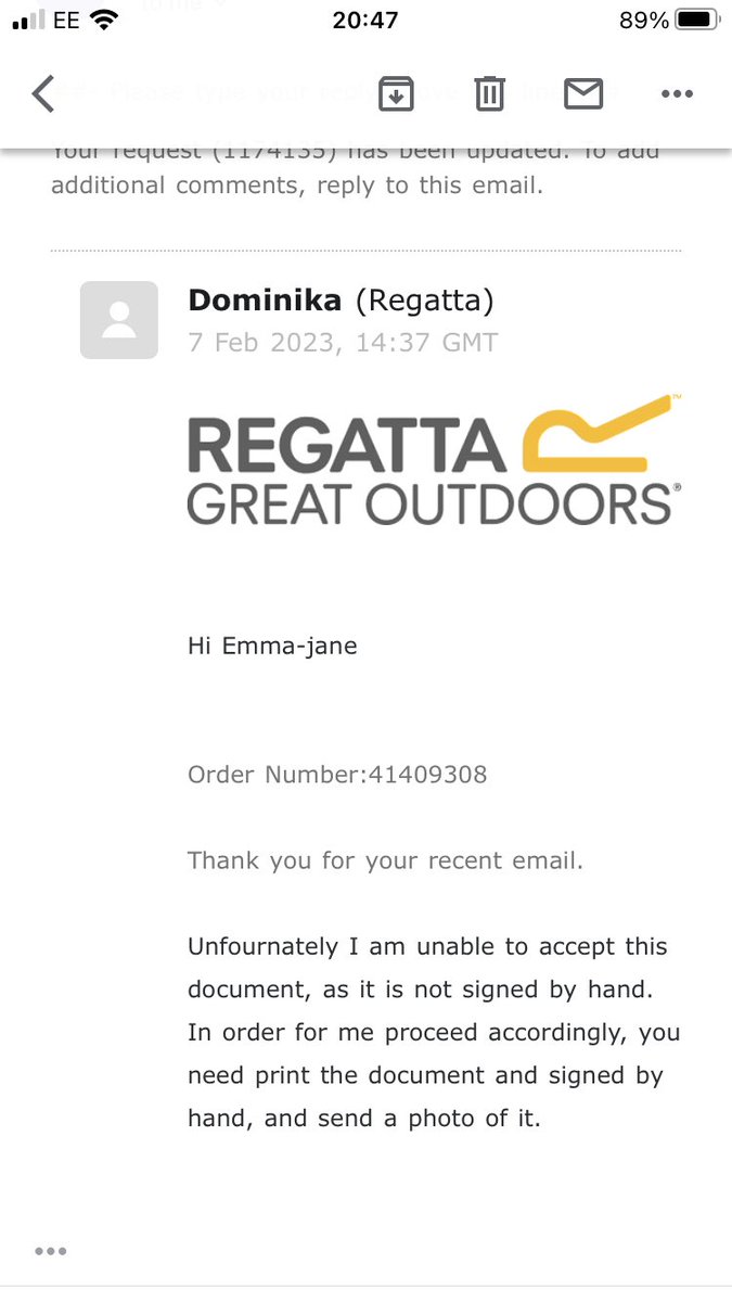FordeJane's tweet photo. @RegattaOutdoors Why is it so difficult to obtain a refund when Hermes have delivered my parcel to the wrong place? https://t.co/C86PngbaLO