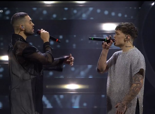 Mahmood e Blanco tornano sul palco dell’Ariston con la loro “Brividi” 
#Sanremo2023