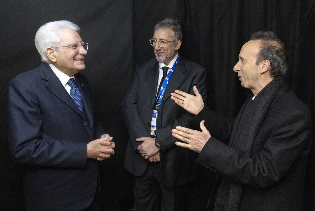 Quirinale's tweet photo. Il Presidente #Mattarella 🇮🇹 alla 73ª edizione del #Festival di #Sanremo2023 https://t.co/kUR9ioci72