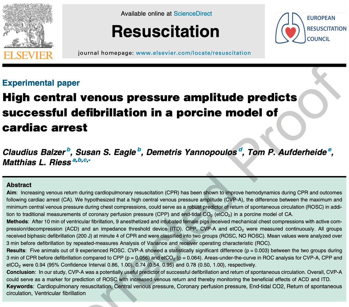 Claudius Balzer (@claudiusbalzer) on Twitter photo A new parameter to predict ROSC during CPR! The result of an outstanding collaboration with <a href="/RiessBarajasLab/">Matthew Barajas & Matthias Riess</a>, <a href="/VUMC_Anes/">VUMC Anesthesiology</a> and <a href="/DYannopoulos/">Demetris Yannopoulos</a>!
Ongoing success story of high quality CPR with active compression/decompression and impedance threshold device!
bit.ly/40FSxJS A new parameter to predict ROSC during CPR! The result of an outstanding collaboration with <a href="/RiessBarajasLab/">Matthew Barajas & Matthias Riess</a>, <a href="/VUMC_Anes/">VUMC Anesthesiology</a> and <a href="/DYannopoulos/">Demetris Yannopoulos</a>!
Ongoing success story of high quality CPR with active compression/decompression and impedance threshold device!
bit.ly/40FSxJS