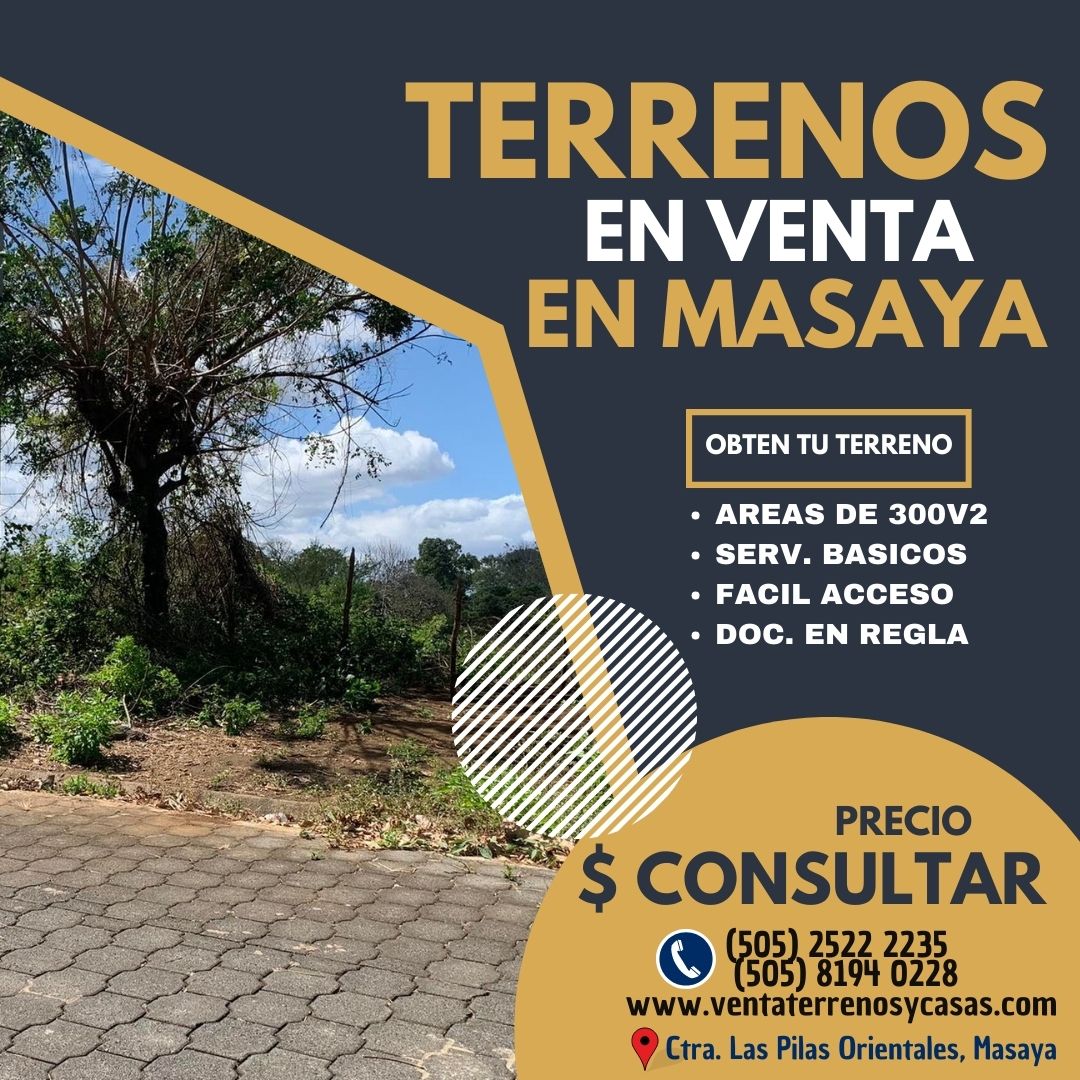 SE VENDEN TERRENOS EN MASAYA.

Precio: U$ Consultar
Contado.

Ver video: youtu.be/anhGvJGyNkU

✅ Área de 300 Vrs2..

Chat: bit.ly/3czUSfO

#terrenos #descuentos #ventadelotes #bienesraices #masaya #nicaragua #ventaterrenosycasas