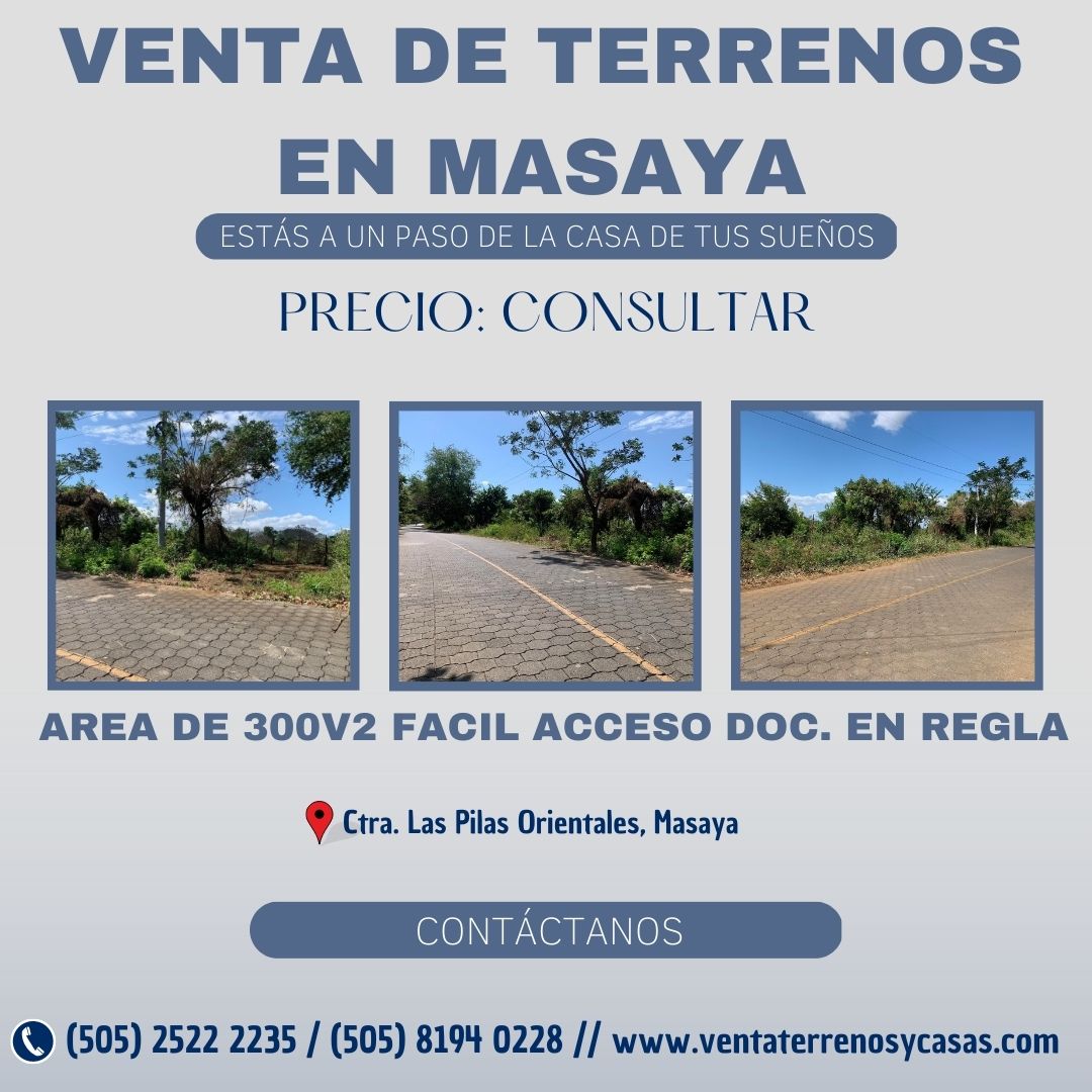 SE VENDEN TERRENOS EN MASAYA.

Precio: U$ Consultar
Contado.

Ver video: youtu.be/anhGvJGyNkU

✅ Área de 300 Vrs2..

Chat: bit.ly/3czUSfO

#terrenos #descuentos #ventadelotes #bienesraices #masaya #nicaragua #ventaterrenosycasas
