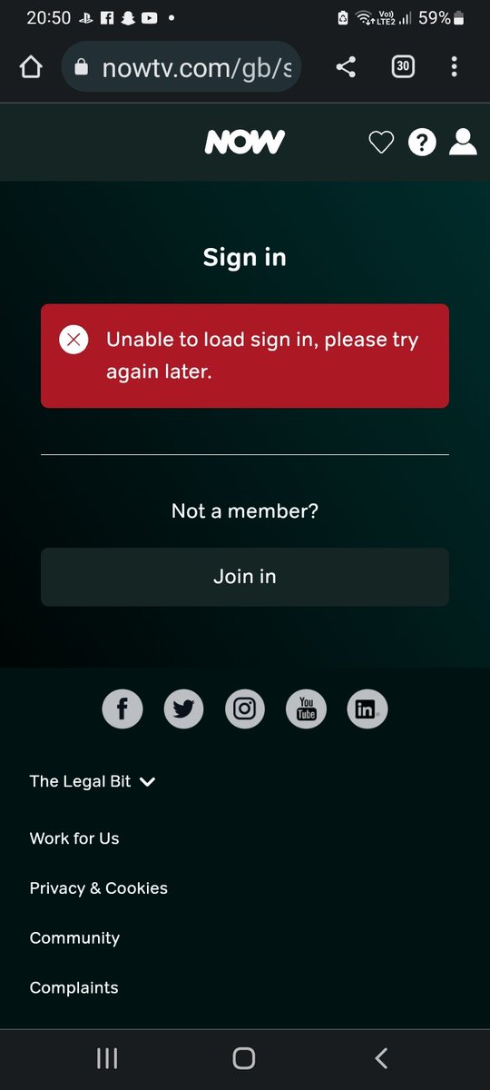 Jessavery20151's tweet photo. @NOWHelpTeam Please can anyone help , i cannot sign in it's says password/username incorrect so I try to reset password then it says it cannot verify my email, are the servers down? Or am I being hacked? It's now saying unable to load sign in and I've been logged out of now tv. https://t.co/juGkGkNDbL