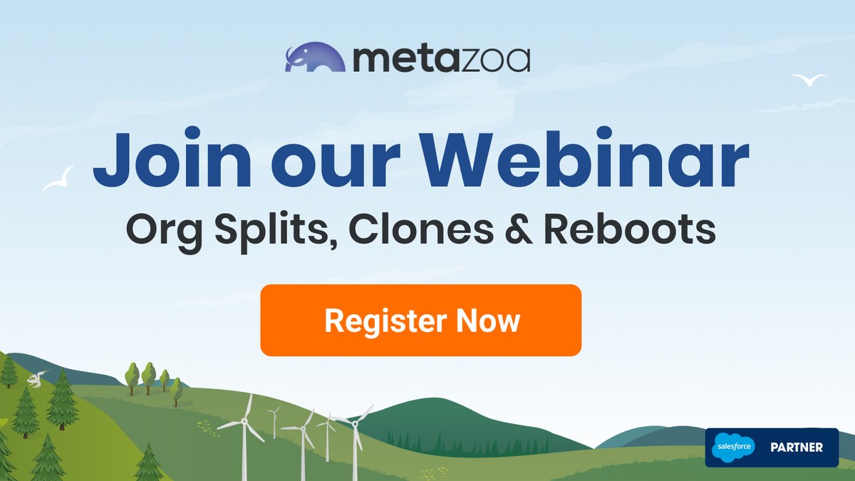 Metazoa's tweet photo. Is your company planning a #salesforce org split, clone or reboot this year? If so, join this webinar! Learn how we have the best practices, tools and expertise to provide faster, more efficient, and cheaper solutions than anyone else! https://t.co/GJmtSCs67b #awesomeadmin https://t.co/ugVRAgY76z