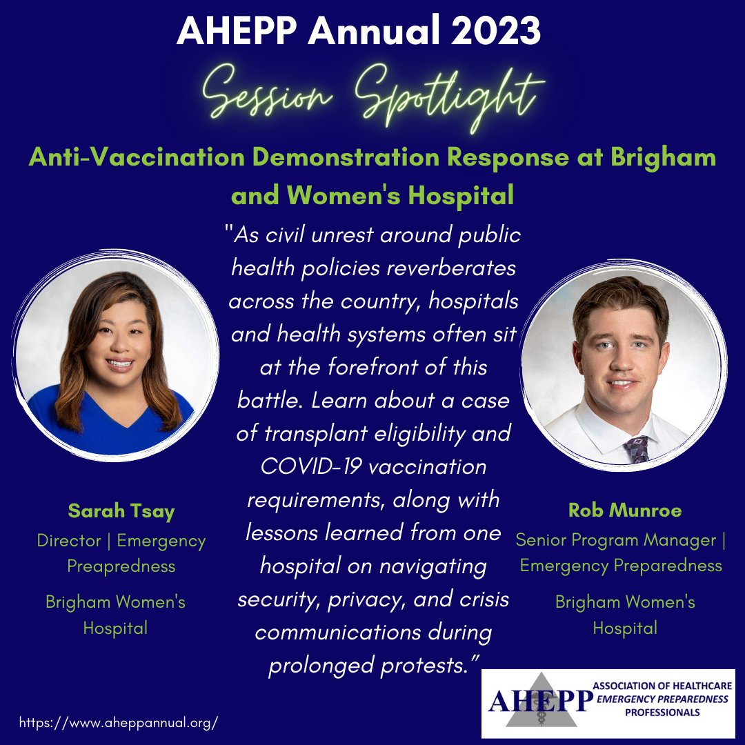 AHEPP1's tweet photo. A growing number of transplant programs have chosen to either bar patients who refuse COVID-19 vaccines from receiving transplants, or give them a lower priority on crowded organ wait lists. #MovingPreparednessForward #AHEPP2023 #healthcare #preparedness https://t.co/YSQTRedVs6 https://t.co/qwYmw9N9r1