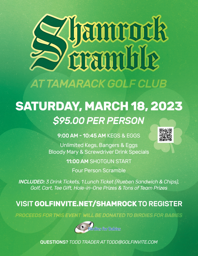Tamarack_GC's tweet image. Join us for the annual Shamrock Scramble on Saturday, March 18th!

#golf #chicago #chicagogolf #stpatricksday #irish #beer #naperville #social