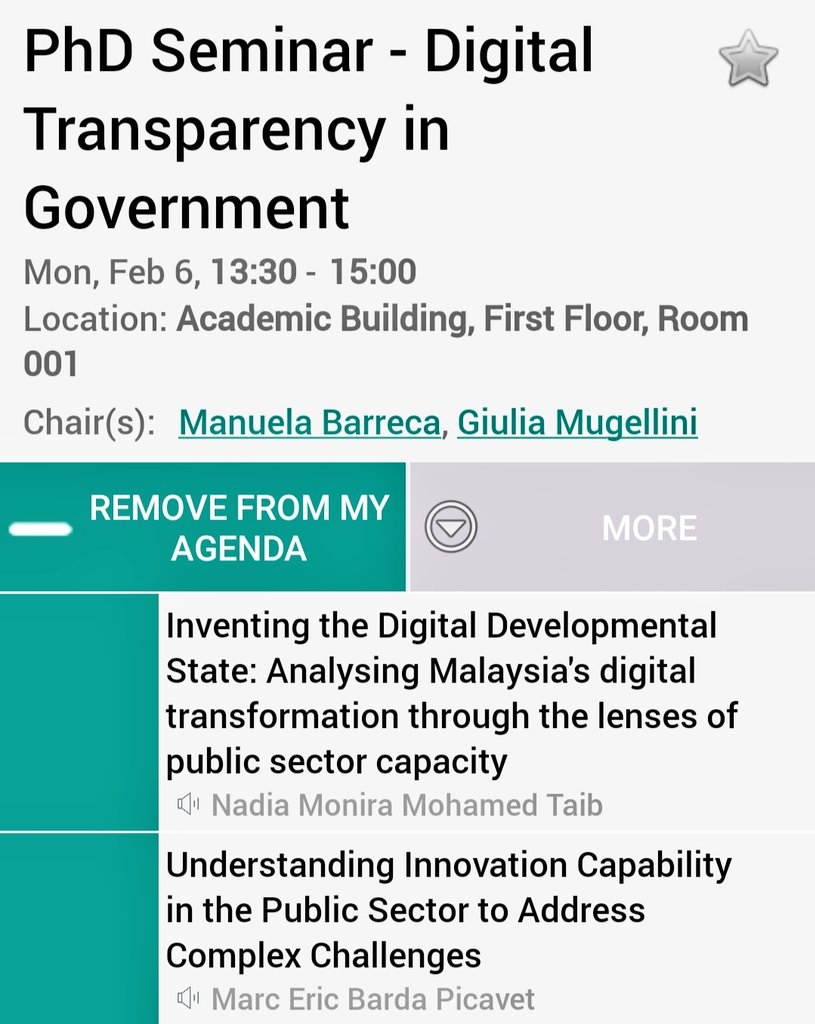 barreca_manuela's tweet photo. D1 @IIAS_IISA 23,/Doha 🇶🇦 with @Giulia57865534 managing PhD Seminar on #digital #transparency in #government 
Impressive works from
🧕🏼Nadia Monira Mohamed Taib, UCL, #Malasya #digital #transformation 
🧑‍🏫Marc Erik Barda Picavet, FGV #innovation #capability #public 
@FabienneMaron https://t.co/0V1AQe33YV