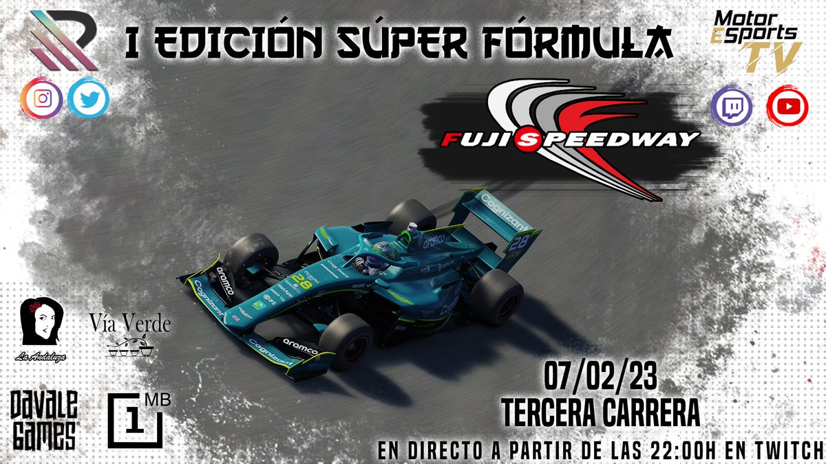 RacingTechChamp's tweet image. ¡Tercera carrera del campeonato!

Circuito de Fuji, 21 pilotos confirmados con tiempos muy ajustados. 

Pasamos por el ecuador del campeonato en un circuito donde las diferentes trazadas son viables. 

Os esperamos en directo a las 22h en @MotorEsportsTV