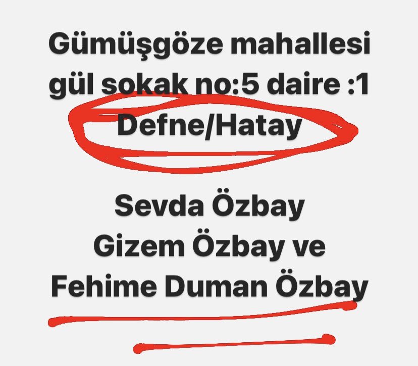 ‼️ HALA ENKAZ ALTINDA OLAN ARKADAŞLARIMIZ AİLELER VAR‼️
 
BEN ORADA YAŞAYAN ARKADAŞLARIMDAN BANA GELENLERİ SİZLERE İLETMEYE SESİMİZİ DUYURMAYA ÇALIŞIYORUM SİZLERDE ARACI OLUN YARDIM ELİ UZATIN RT YAPIN YAYIN🙏🏻🙏🏻‼️‼️
<a href="/ProfDemirtas/">Özgür Demirtaş</a> <a href="/OguzhanUgur/">Oğuzhan Uğur</a> <a href="/haluklevent/">Haluk Levent ( Ahbap Ekibi )</a> #hatay #hataydepremi