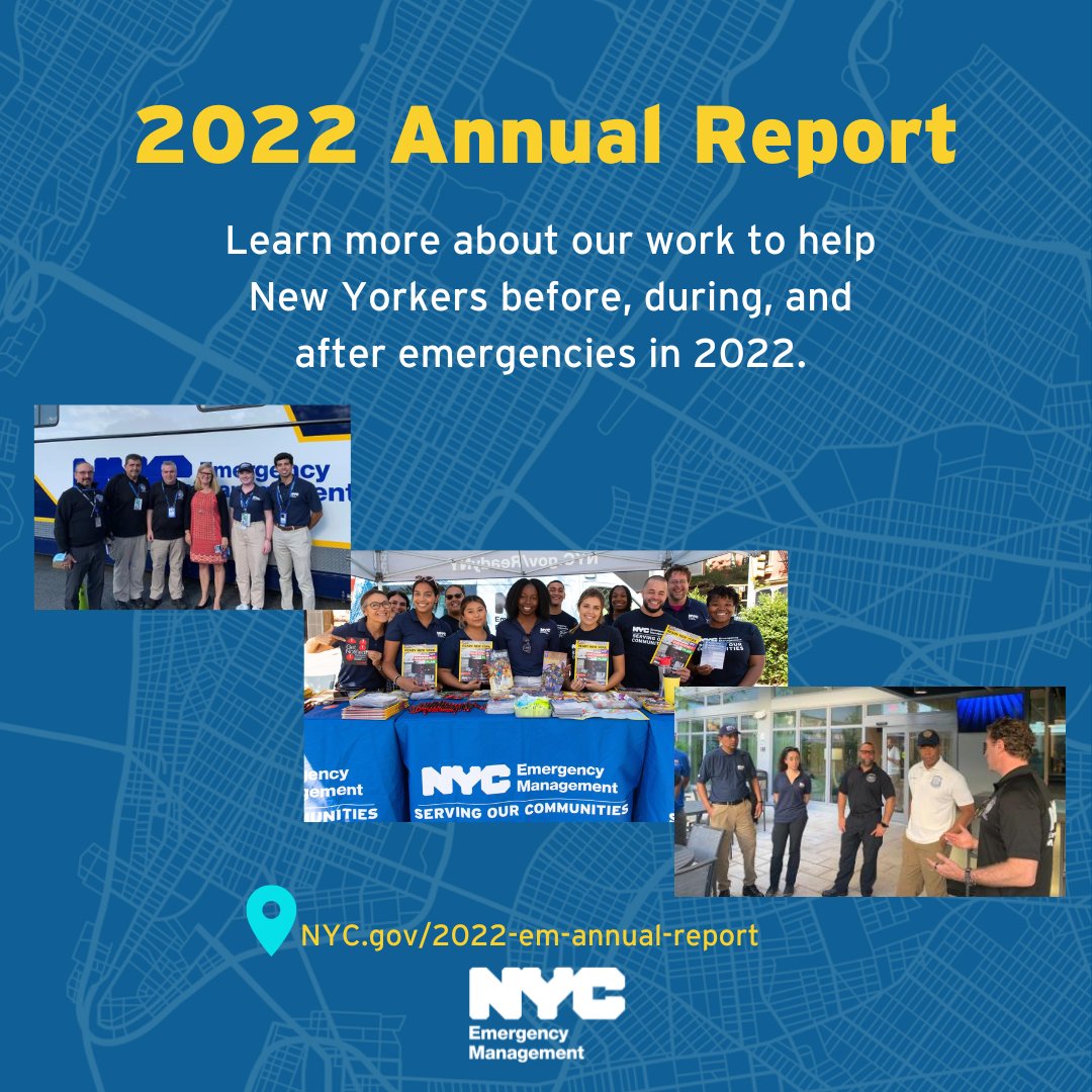 From deploying teams to Puerto Rico after Hurricane Fiona to assisting asylum seekers, check out our 2022 Annual Report to learn more about how we help New Yorkers before, during, and after emergencies. Read the report at NYC.gov/2022-em-annual…