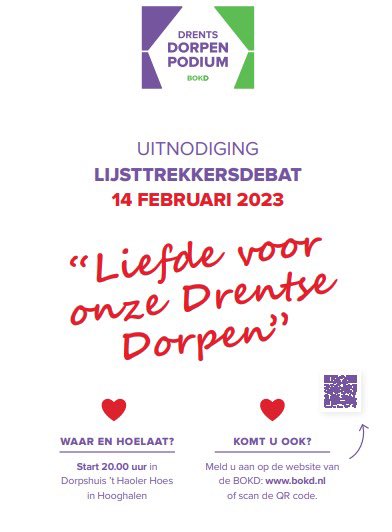 AntonBardie's tweet photo. Heb jij liefde voor onze Drentse Dorpen? En wil je in gesprek met provinciale politici? Kom dan naar het lijsttrekkersdebat van @BOKDDrenthe Meer info en aanmelden: https://t.co/xVrJfGwNRq https://t.co/7x4I34nq7z