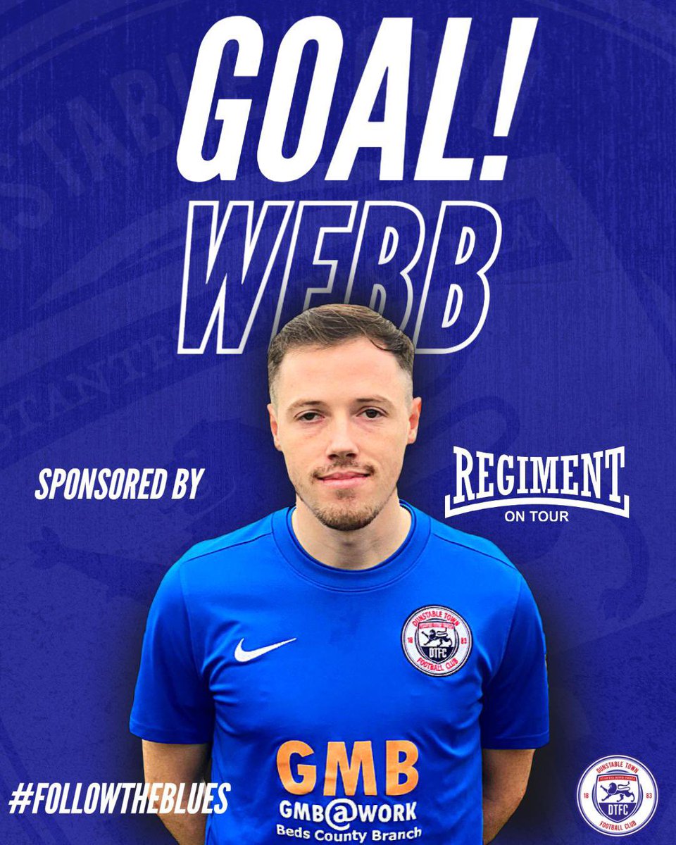 DunstableFC's tweet photo. 63’ GOAL!!! 🔵DTFC 4-1 CFC🔴 Goal missed on video but… WHAT A GOAL scored by @DJWebb96! https://t.co/GX6XalNjfu