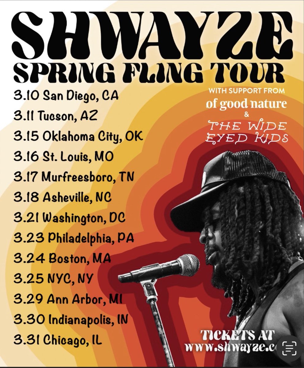 King Of The Summer (@shwayze) on Twitter photo My March Spring fling tour with <a href="/OfGoodNature/">Of Good Nature</a> and The Wide Eyed Kids is just around the corner!!!! Shwayze.com/tour get tickets now!!!! My March Spring fling tour with <a href="/OfGoodNature/">Of Good Nature</a> and The Wide Eyed Kids is just around the corner!!!! Shwayze.com/tour get tickets now!!!!