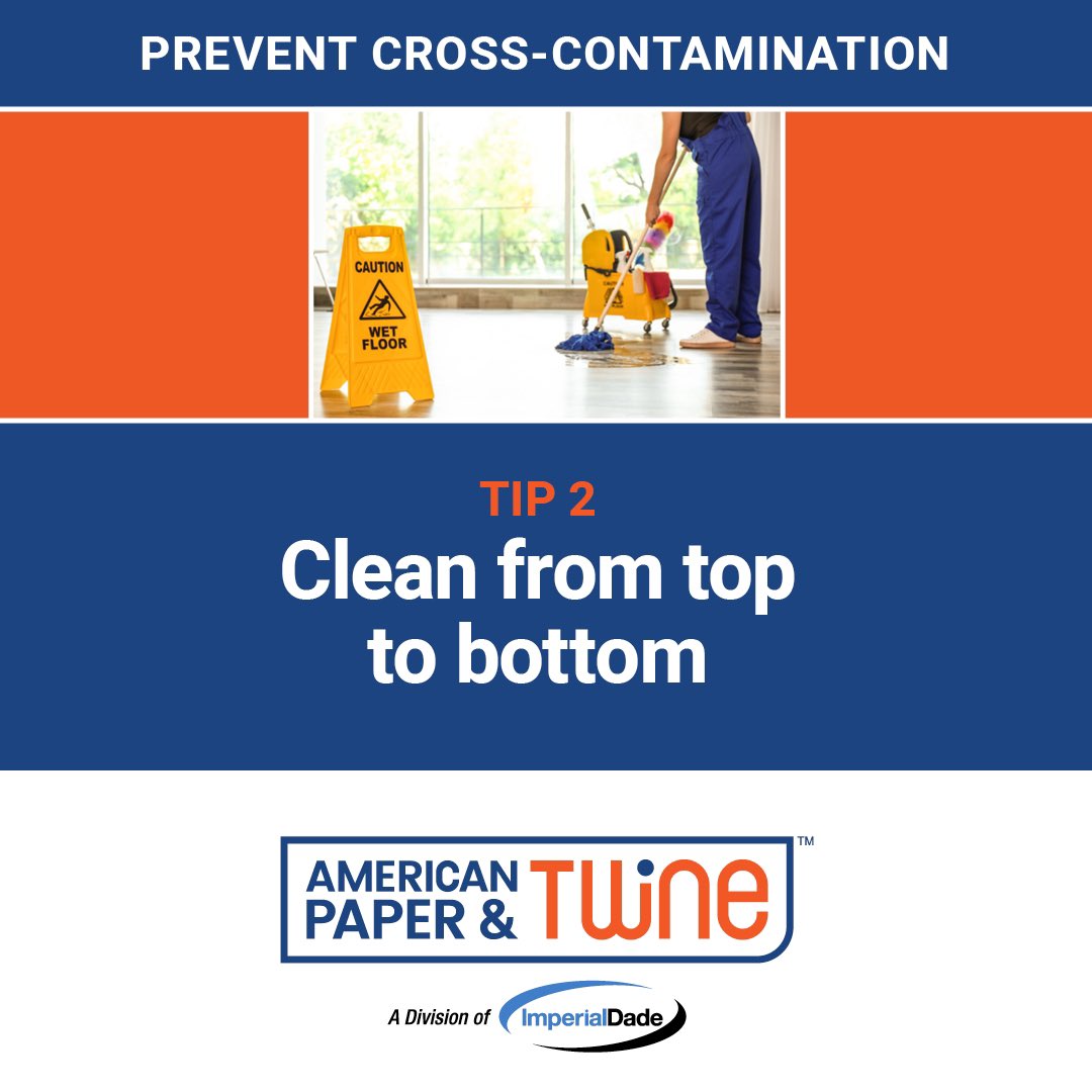 shopapt's tweet image. Today’s tip in our cross-contamination prevention series is: clean from top to bottom. Do you know which surfaces should be cleaned first and last? Learn more here: bit.ly/3X1xXk8

#TopToBottom #CrossContamination #BestPractices #StopGerms #ShopAPT