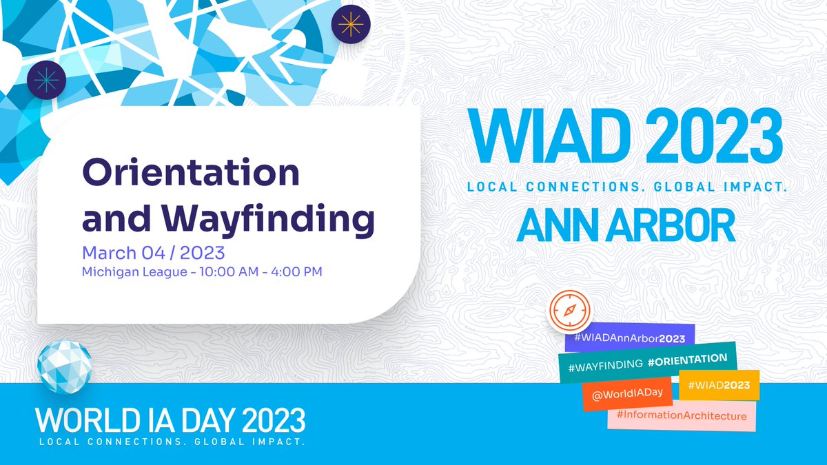 We're extending the deadline (Feb 12) for submissions for #WIADAnnArbor. We've had some great submissions, but there still are a few openings. Submit a 7-minute lightning talk or an entire lecture; we want to hear from you on topics related to IA. bit.ly/3ZXN3dm