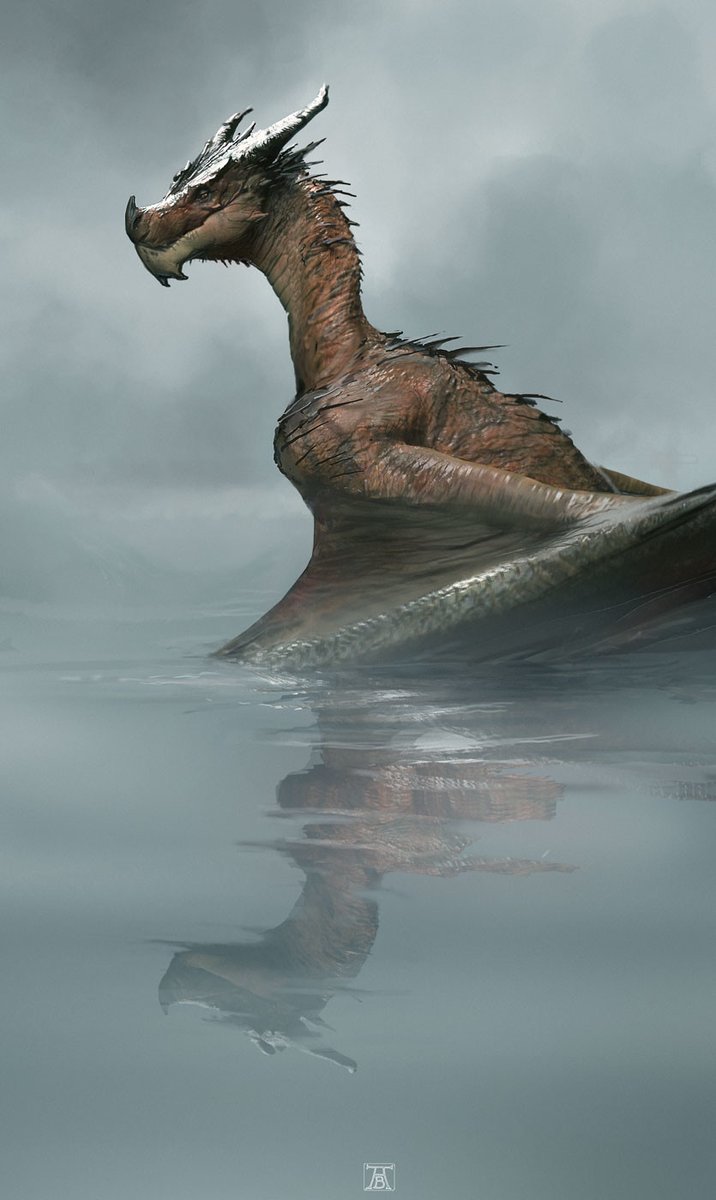 Totally missed dragon appreciation day... but here's a dragon anyway... keeping still, looking for fish..
#Dragon #creaturedesign