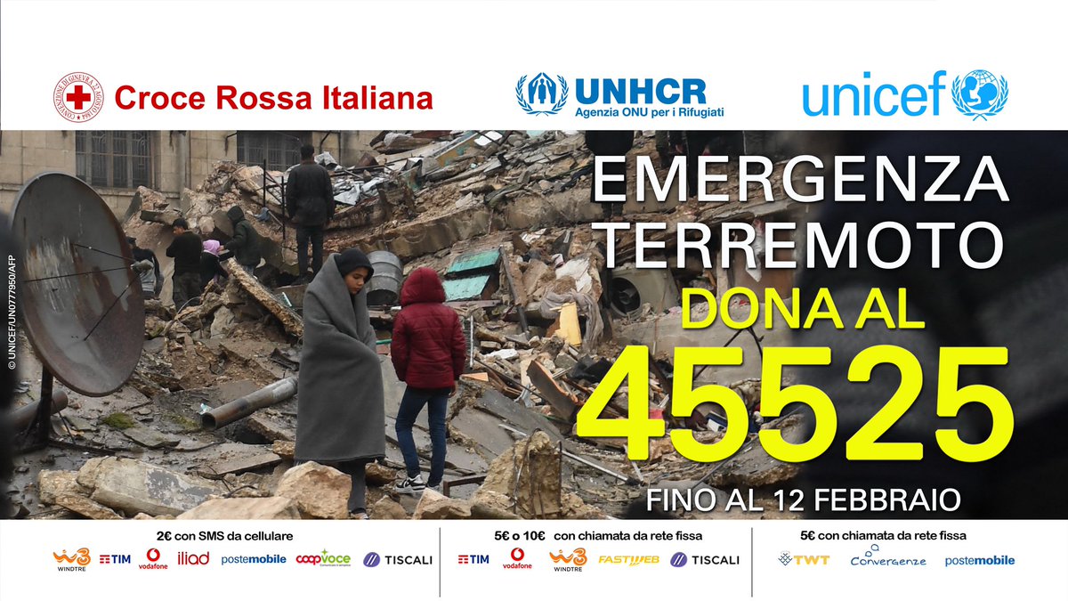 📍Grazie ad Amadeus che dal palco di #Sanremo2023 ha ricordato il grande impegno delle organizzazioni umanitarie che in queste drammatiche ore stanno supportando le persone colpite dal #terremoto in #Turchia e #Siria.