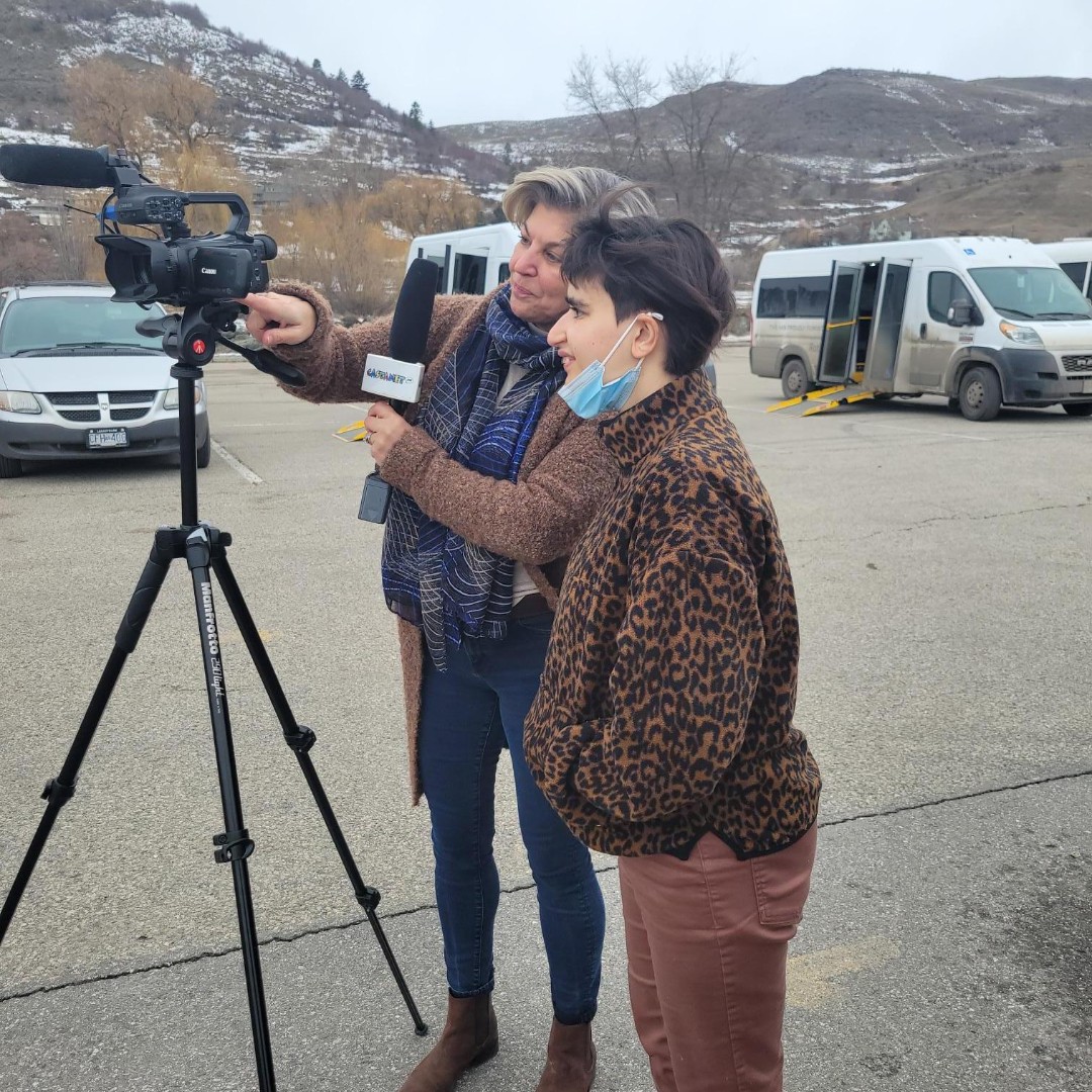 This is J.T. with Castanet learning how to use the camera at the Bed Races, during the Winter Carnival.
<a href="/VWC_Society/">Winter Carnival</a>  <a href="/CastanetNews/">Castanet</a>