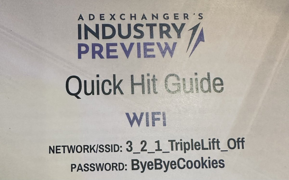 It was a great day at <a href="/AdExchanger/">AdExchanger</a> #IP2023 in NYC. Serious ad tech leaders were present, and the speakers and sessions were fantastic—a sincere thank you to Ad Exchanger for delivering the brains. My takeaways on LinkedIn. Password in pic sums up one of the major themes⌛️