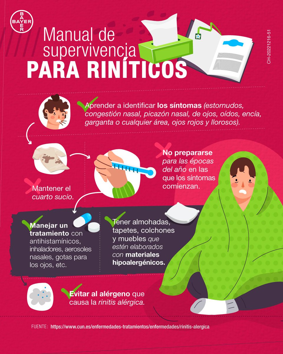 BayerAndinayCAC's tweet image. ¡Este es un llamado a todas las personas que sufren de rinitis! 

Etiqueta a tus amigos riniticos para que no se pierdan este manual de supervivencia para su alergia.🤧😎

#TeamBayer #Alergias #Rinitis #Salud