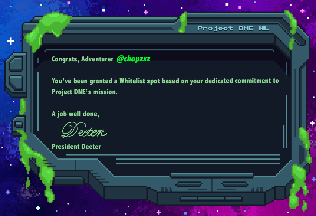 Congrats, <a href="/chopzxz/">chopzxz</a>! You have been one committed Adventurer, I must say. Couldn't be more proud to present you with your official transmission!