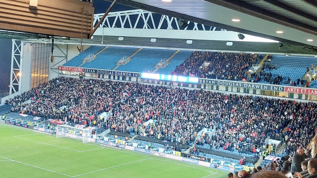 wallsendredicko's tweet photo. 22 miles up the road. Boro fans at Blackburn live on sky midweek….96 mile trip. https://t.co/PY9SUdenCz