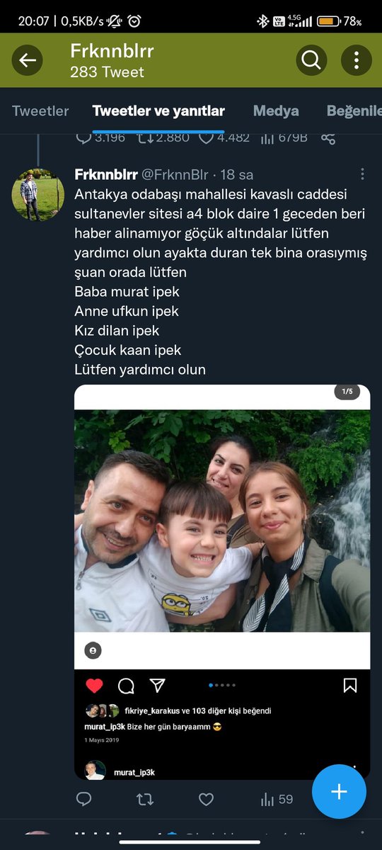 FrknnBlr's tweet photo. #AHBAP @Ahbap_Hatay
@HatayBSB @AFADHatay @drfahrettinkoca  @suleymansoylu @TSKGnkur Daha yeni kız cocugundan ses duyulmuş lütfen birileri oraya gitsin artık 46 saat oldu lütfen iş makinası gerekli binanın zemin katındalar bina tamamen yıkılmış değil https://t.co/9CDKapkok7