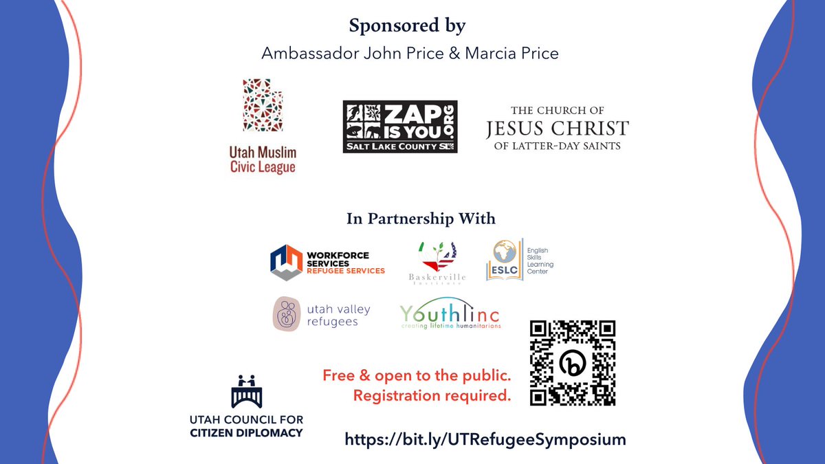TWO DAYS LEFT TO REGISTER!

We are happy to announce Asha Parekh as one of our symposium speakers re: the current status of refugee resettlement in Utah.

Thurs Feb 16
1 - 5:30 PM 

Free &amp; open to the public! Register at bit.ly/UTRefugeeSympo….