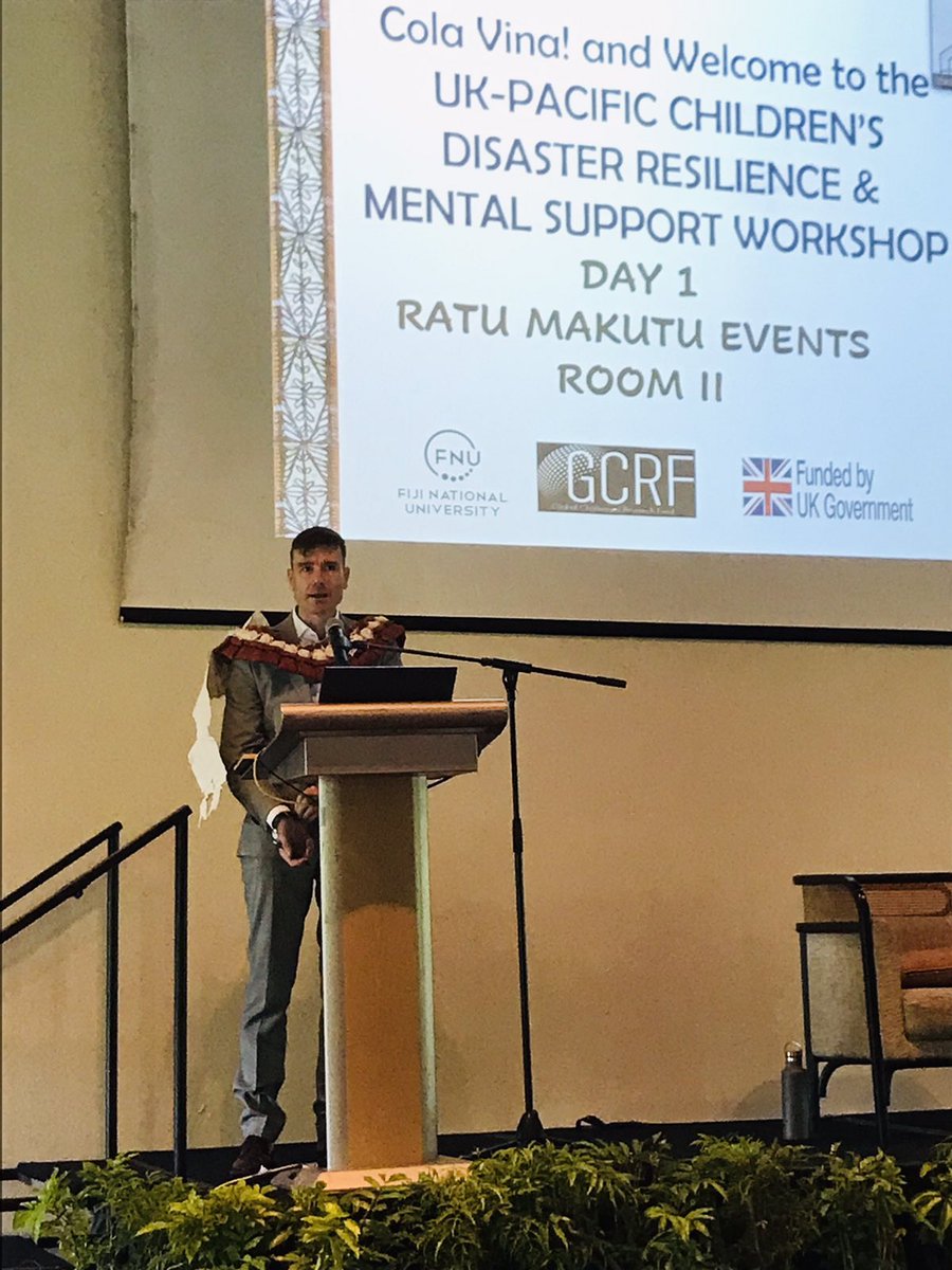 #HappeningNow His Excellency Dr. Brian Jones <a href="/BrianJJonesUK/">Brian Jones</a> delivering his opening remarks for the #UKPacific Children's Disaster Resilience &amp; Mental Support Workshop
<a href="/spc_cps/">Pacific Community</a> <a href="/gcrf/">Global Challenges Research Fund (GCRF)</a> <a href="/unicef/">UNICEF</a> <a href="/WHOWPRO/">World Health Organization (WHO) Western Pacific</a> <a href="/adra/">Domingo Adrados</a> <a href="/MOHFiji/">Ministry of Health & Medical Services - Fiji</a> <a href="/sheffielduni/">The University of Sheffield</a> <a href="/Cambridge_Uni/">Cambridge University</a> #AcademyofMedicalSciences
#FBOs #MH