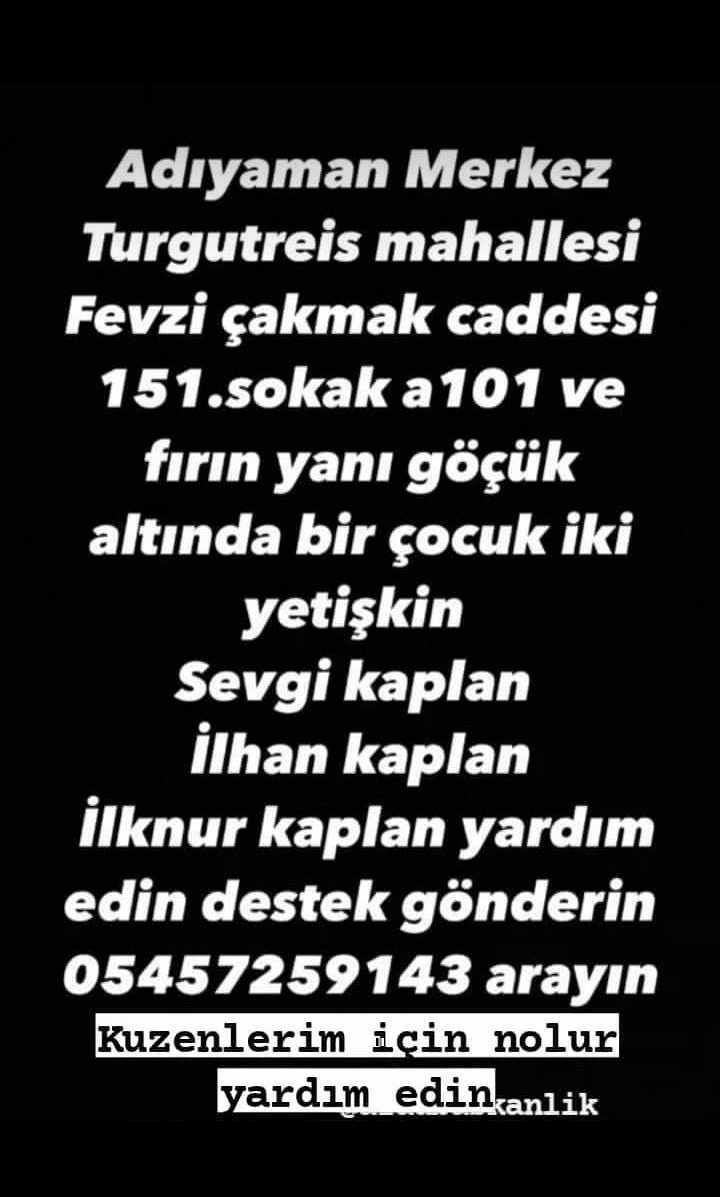 GamzeYenihan's tweet photo. @ipekmahir Lütfen kuzenlerim Adıyaman merkezde enkaz altında. N'olur artık perişan olduk. 44 saat oldu yardım yok. Vinç yoktu, kepçe yoktu, uzman yoktu. Lanet olsun. Ölüme terk ettiler hepsiniiii. Duy Türkiye. Adıyaman'ı yok saydılar. Yol yaptınız öyle mi? İnsanlar sevdiklerine ulaşamıyor. https://t.co/WHZuzwmuwE