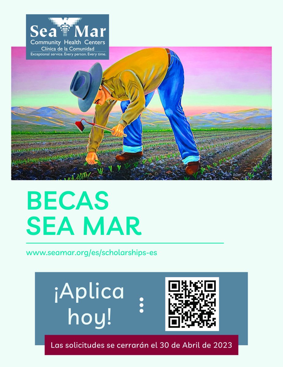 EwuCamp's tweet photo. Sea Mar Farmworker High School &amp; College Scholarship
Award amount: $1,000 https://t.co/v0AlSwbbP8