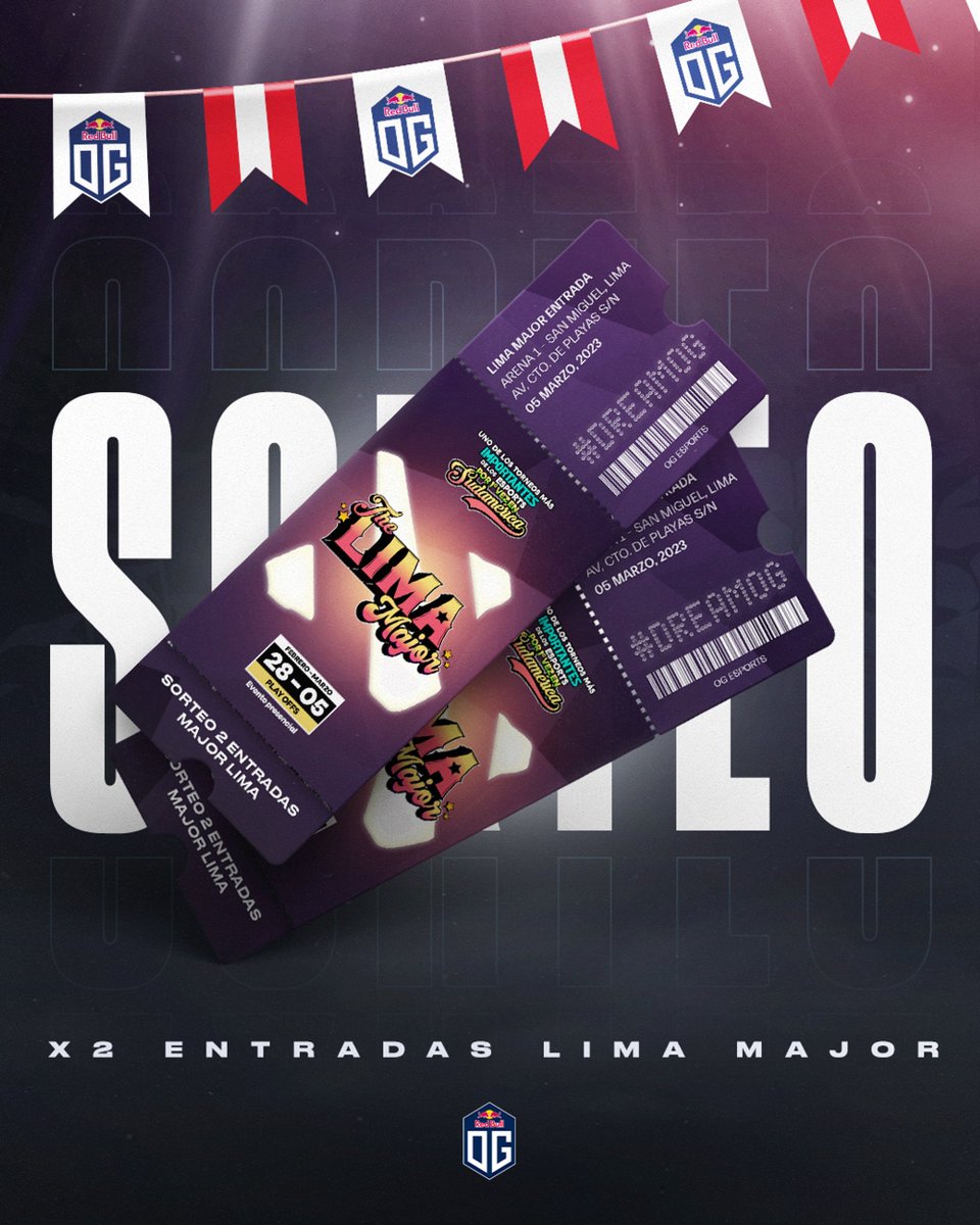 OGlatino's tweet photo. Nos apena mucho no poder jugar en la Major de Lima.

Así que hemos pensado que podemos invitar al evento a algunos de nuestros SA fans ♥️

✨Sorteamos 2 entradas para las Grand Finals✨

Para participar:
⏺️ Like
⏺️ RT
⏺️ Follow @OGlatino 
⏺️ Cita en comentarios con quien vas a ir https://t.co/7mj7Xuq6F9