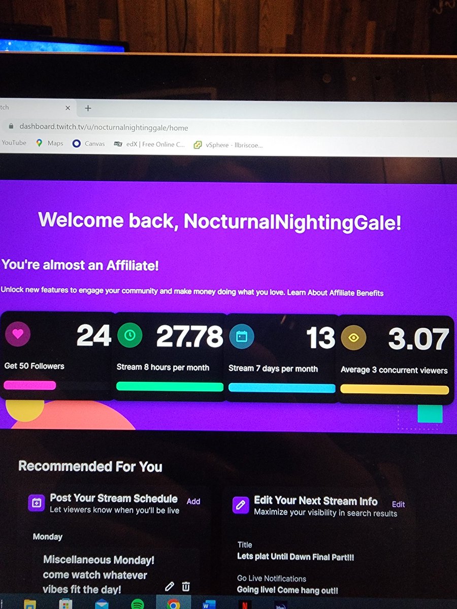 NocturnalGale's tweet photo. Hello Friends!! We're actually at 37 followers and only need 13 to go!! Lets get those follows
#twitch #twitchtv #smallstreamer #SmallStreamerCommunity #follow #twitchaffiliate #roadtotwitchaffiliate #rpgstreamer #rpg #horror #horrorstreamer #mtg #mtgstreamer #followme #comehang https://t.co/vAYH3QEeRO