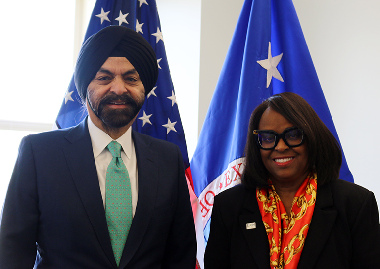 EXIMChair's tweet photo. Following-up on the @whitehouse launch, met w/ @centampartners Co-Chair Ajay Banga &amp; ED @JFantiniPorter to discuss increasing EXIM's exposure in Central America.

@EximBankUS has tools to advance PCA's economic progress and goals in the region! 

Read: https://t.co/Kanlg6UD6p https://t.co/YOIfjrcaal