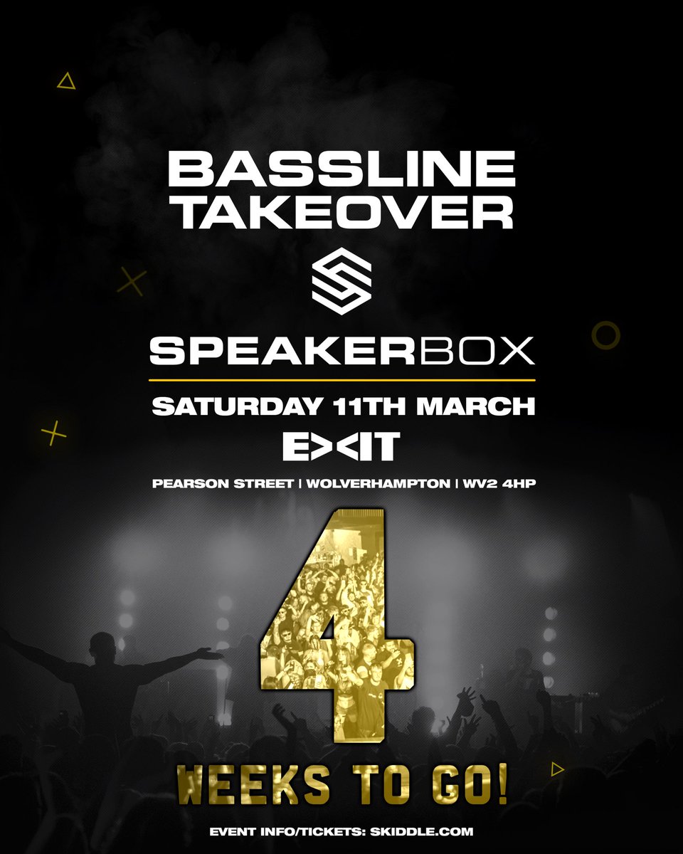 4 WEEKS TO GO‼️LIMITED TICKETS ARE STILL AVAILABLE‼️OUR TOUR IS GOING TO BE A BANGER!! BASSLINE TAKEOVER IS NEARLY HERE RAVERS 😁🎉 

skiddle.com/e/36262338/

Full info/tickets visit Skiddle or click on the link in our bio #UK #wolverhampton #basslinemusic #uk #fyp