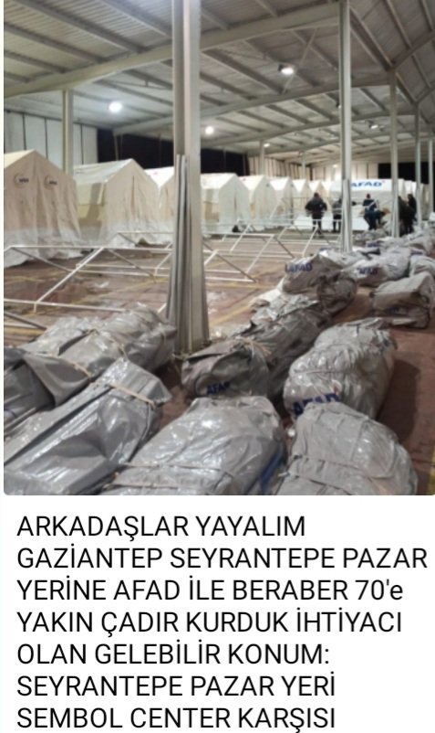 thetrader23's tweet photo. Gaziantep seyrantepe barına için çadırlar kuruldu,ihtiyac duyanlara duyuralım https://t.co/jdw0yJCAZP