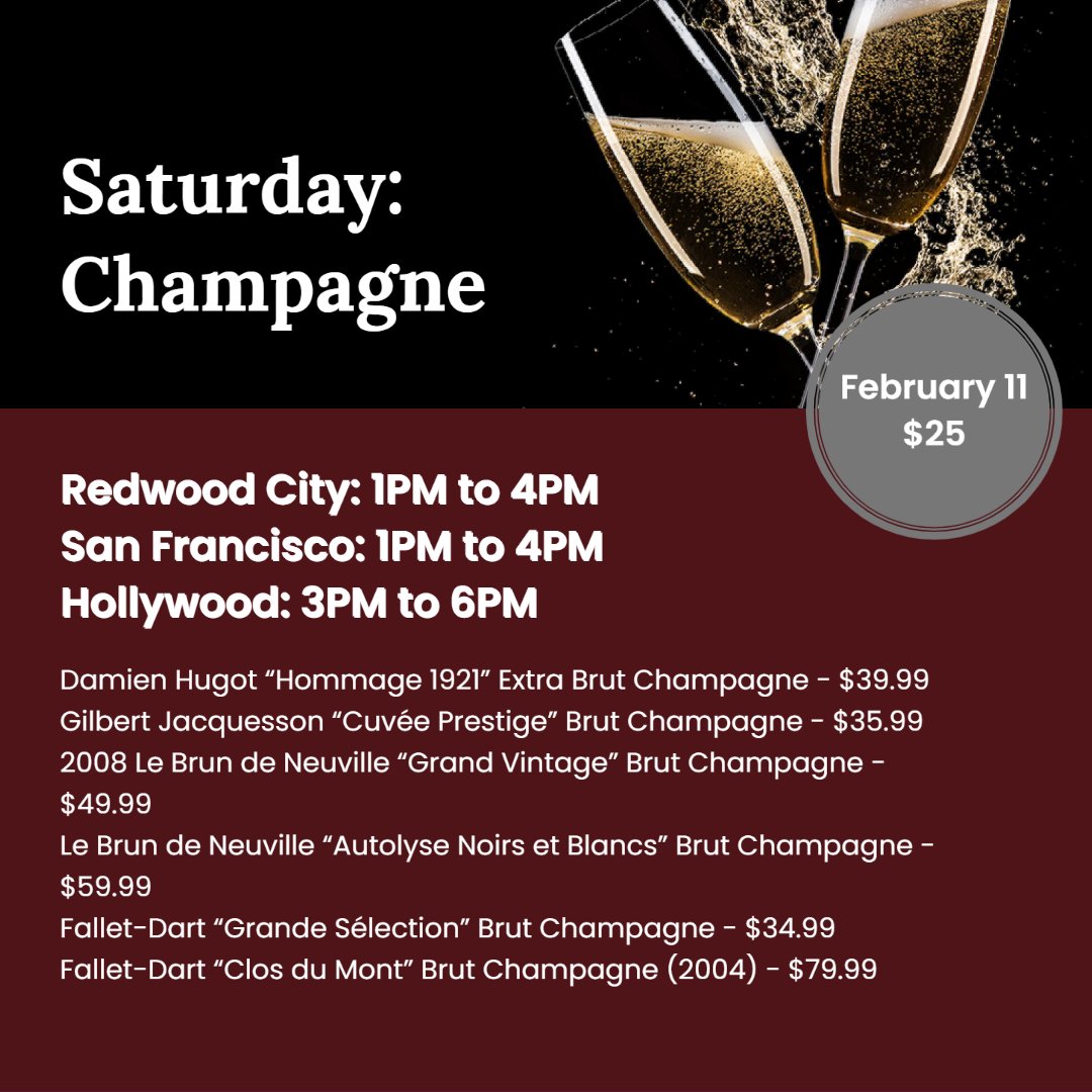 klwines's tweet image. Join us this week! We&apos;re pouring #LaurentPerrier on Friday and grower #Champagne on Saturday—just in time to pick up something to romance your sweetheart! We&apos;ll have Spirits on Wednesday in San Francisco and Thursday in Redwood City. A thoroughly delicious way to pass the week!
