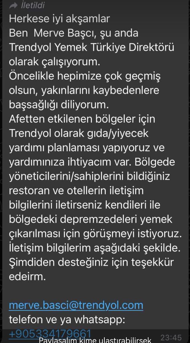Bölgedekilere duyurulur 🙏#acilvinç #özgürdemirtaş #yemek #su #acil #yardım #hatay #kahramanmaraş #seferberlik