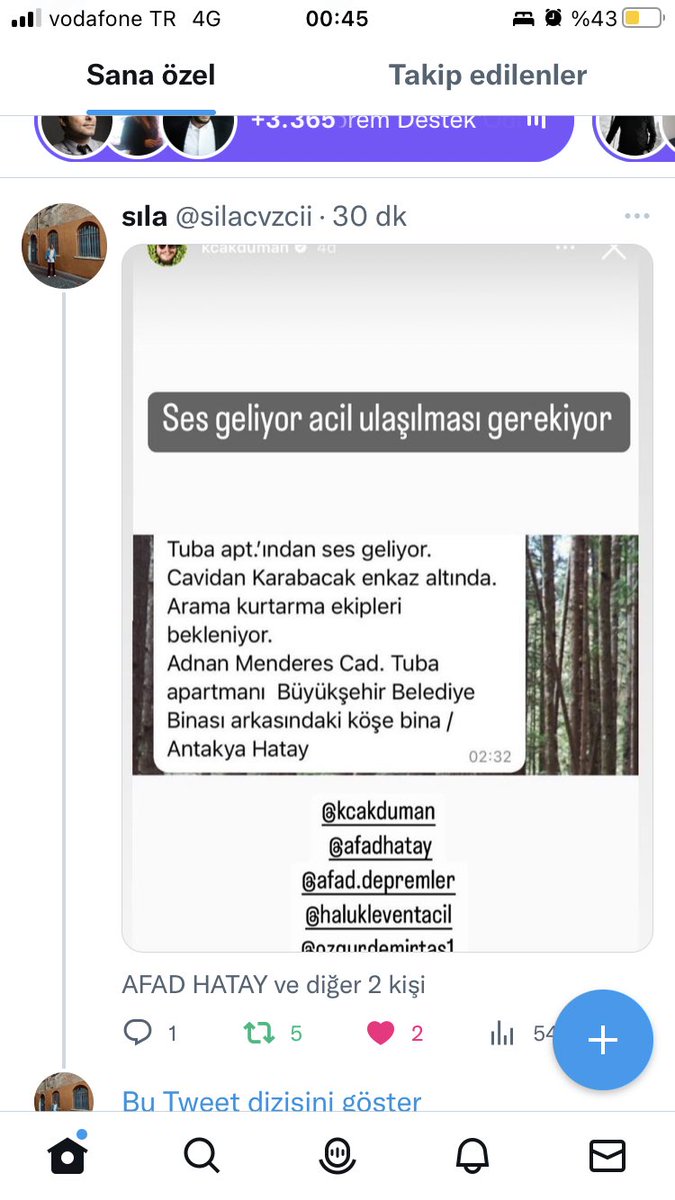 Binadan ses geliyormuş. Acil ‼️
