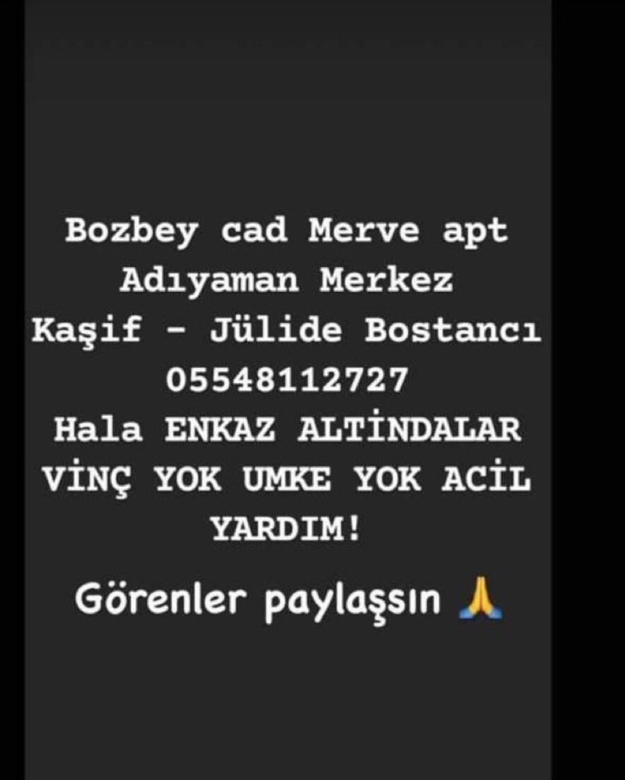 #AdıyamanYardımBekliyor