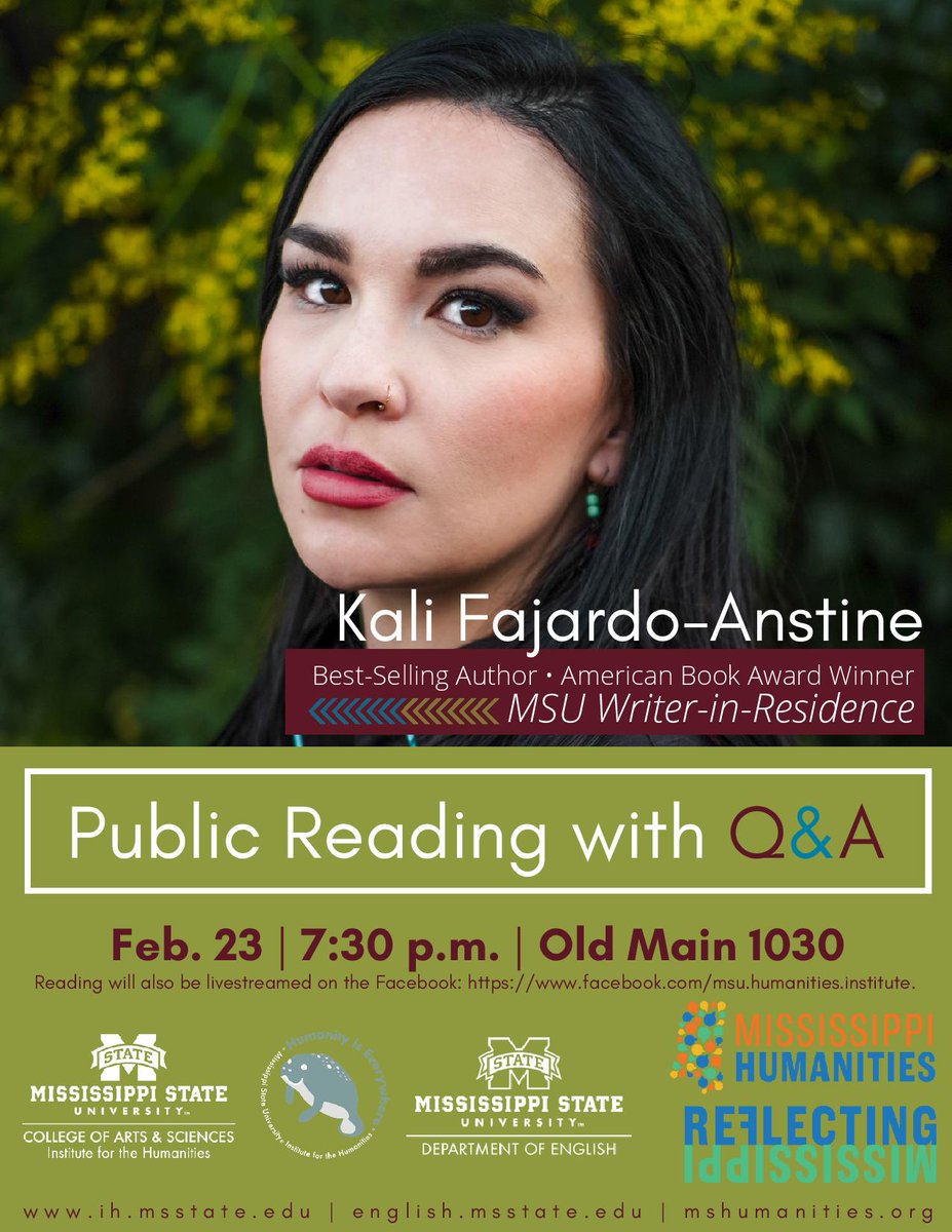 Humanities_MSU's tweet photo. We are excited to announce MSU's 2023 Writer-in-Residence, Kali Fajardo-Anstine! Be sure to attend her public reading in person or through our Facebook Live!

https://t.co/Neju7Jh9W9 https://t.co/5qC8UevHeP
