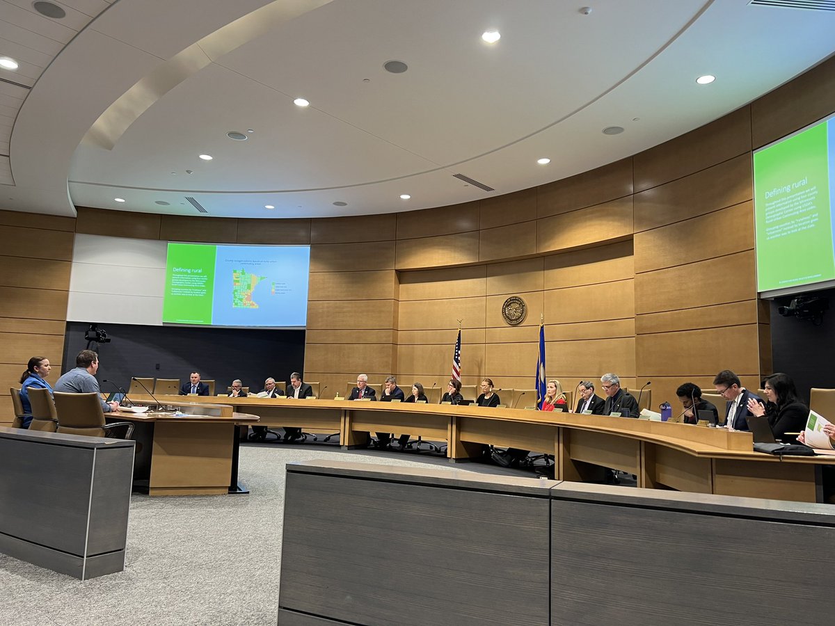 ktaffe's tweet image. Very informative presentation from @ruralpolicymn today discussing the research findings in the “State of Rural” report &amp;amp; what that means for MN. #mnleg